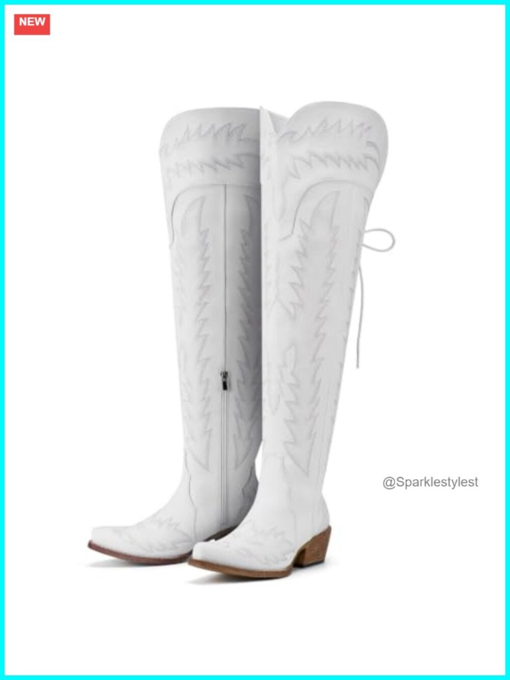 Wide Calf Cowboy Boots Over Knee Lace Up Western Boots